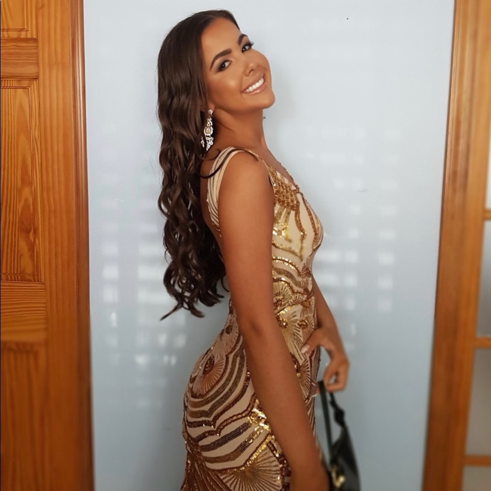 Prom Dress- A&N Luxe Kimora Sequin Gown (Gold)